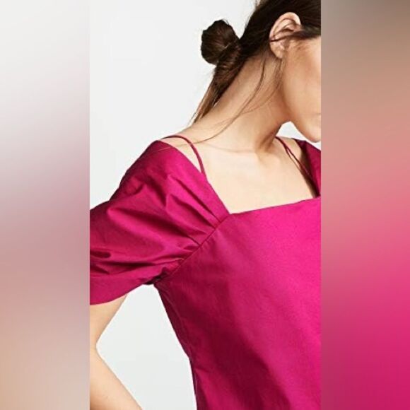 THEORY•Draped Convertible Sleeve A-Line Dress - Picture 2 of 2